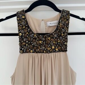 T Bags Los Angeles Embellished Cream High-Low Dress Womens XS